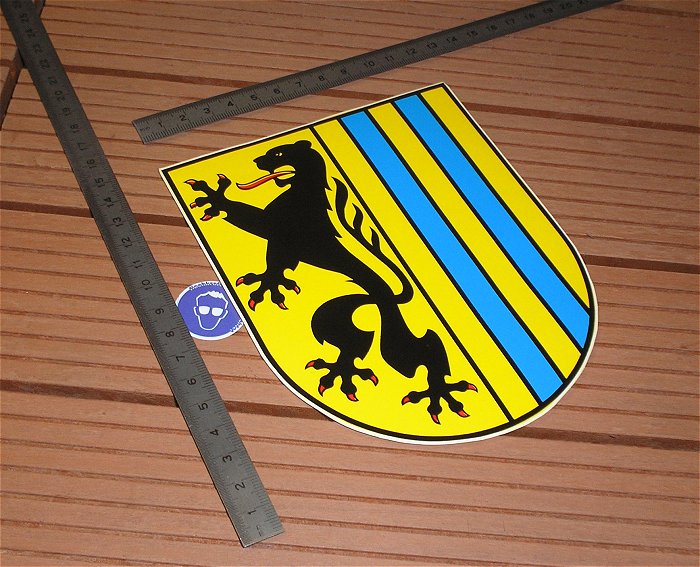 hq1 6x ca 15x12,5cm Aufkleber Wappen Stadtwappen Leipzig Löwe