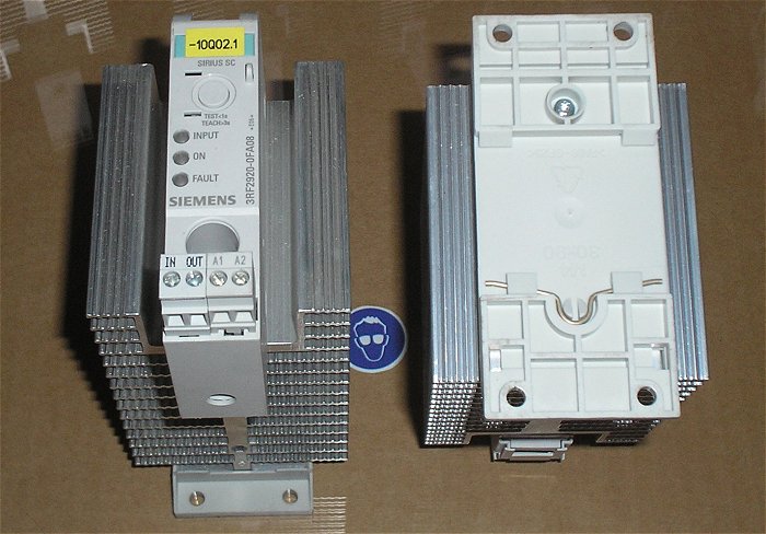 hq1 Kühlkörper für Hutschiene mit Siemens 3RF2340-1AA04 und SC 3RF2920-0FA08 24V DC