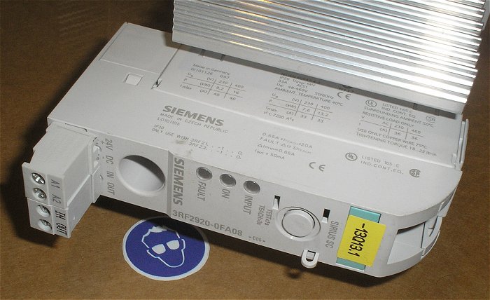 hq2 Kühlkörper für Hutschiene mit Siemens 3RF2340-1AA04 und SC 3RF2920-0FA08 24V DC