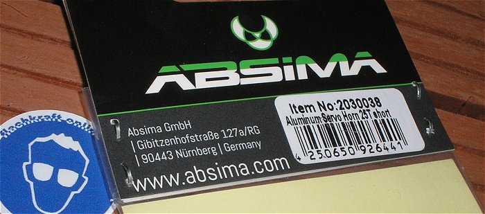 hq1 Servohebel Aluminium Servo Horn 25T short Absima 2030038 EAN 4250650926441