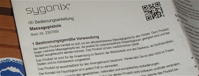 hq7 Sport Massagegerät mit Netzteil Faszien Tiefenmuskulatur Sygonix 2357059