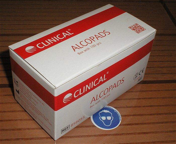 hq2 100 Stück Alkoholtupfer einzeln vp.Isopropyl Reinigungspads Clinical Alcopads 856055 