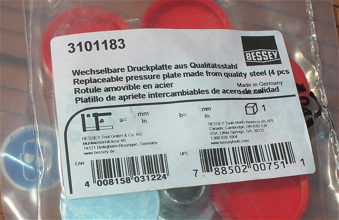 hq2 4x Druckplatte wechselbar für200-250mm Bessey 3101183 788502007511 EAN 4008158031224