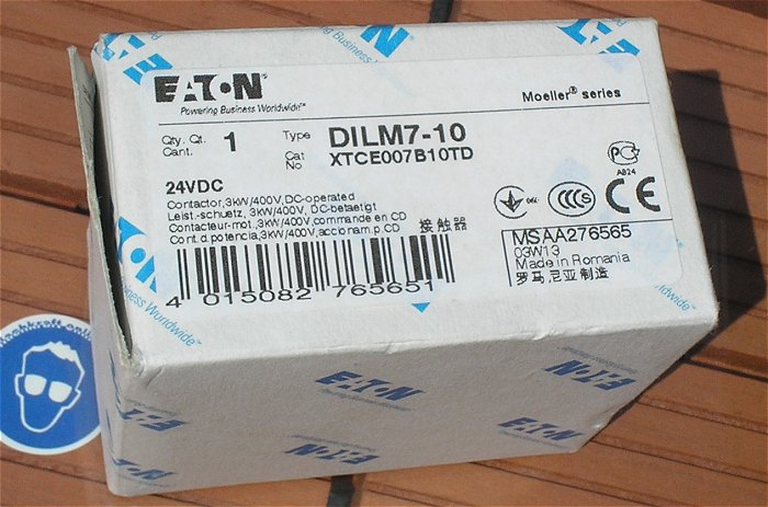 hq2 Schütz 24V Volt DC 3S + 1S 400V 3kW Eaton Moeller DILM7-10 EAN 4015082765651