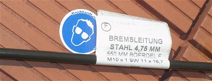 hq4 Bremsleitung Stahl 4,75mm 550mm Boerdel F M10x1 SW 11x16,7  EAN 4009146524001