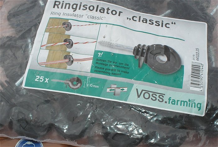 hq2 25 Stück Ringisolatoren für Weidezaun Voss.Farming 4432225  EAN 4250590412448