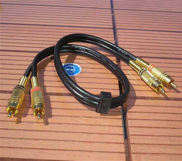 hq ca 0,5m 50cm Cinch Stereo Leitung Kabel Cinchkabel Metall Stecker vergoldet