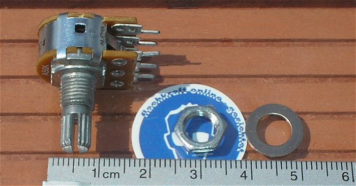 hq3 7 Stück Poti Potentiometer Stereo A50K A 50K 50 kOhm + 1 Stück ohne Verschraubung