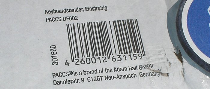 hq1 Keyboardständer einstrebig Adam Hall PACCS DF002 301660 EAN 4260012631159