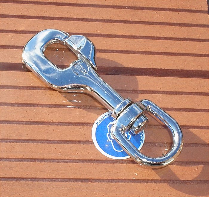 hq Karabiner Bolzenkarabiner Zinklegierung Druckguß verchromt ca 90x30mm