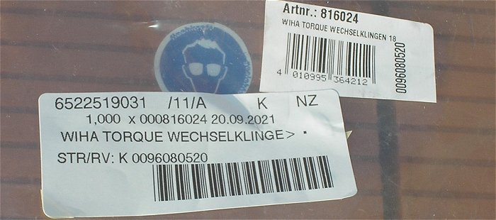 hq4 Kabelschlüssel-Wechselklinge 18mm Wiha Torque 816024 EAN 4010995364212