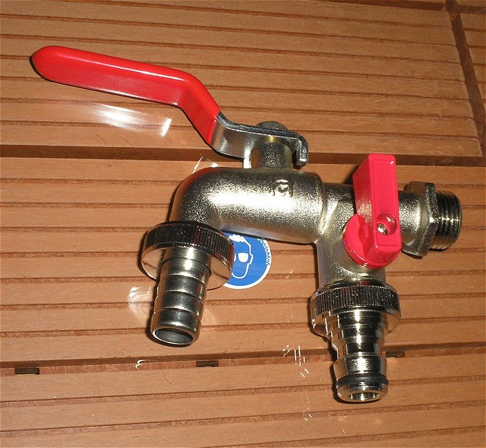 hq Duo Wasserhahn Doppel-Kugelauslaufventil AG 1⁄2“ Anschluß WWC-945223  EAN 4040746306727