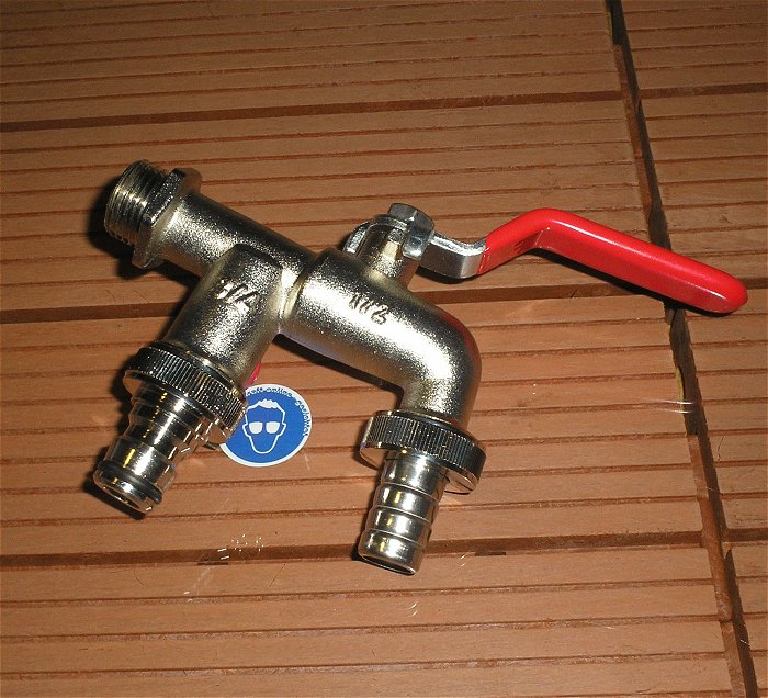 hq1 Duo Wasserhahn Doppel-Kugelauslaufventil AG 1⁄2“ Anschluß WWC-945223  EAN 4040746306727