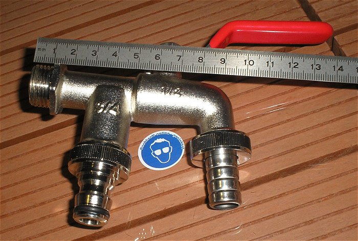 hq3 Duo Wasserhahn Doppel-Kugelauslaufventil AG 1⁄2“ Anschluß WWC-945223  EAN 4040746306727